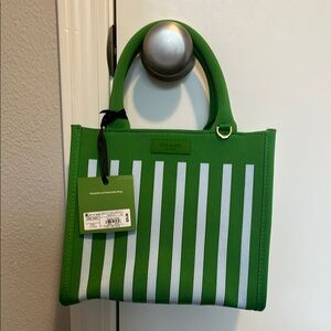 Kate Spade Target green and blue striped tote